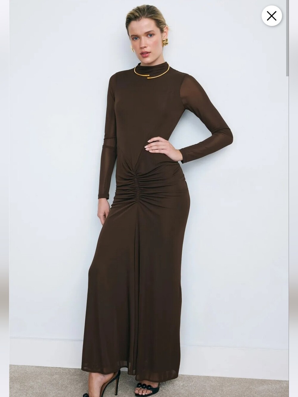 RONNY KOBO MOCK NECJ RUCHED DRESS SIZE XS MSRP $425